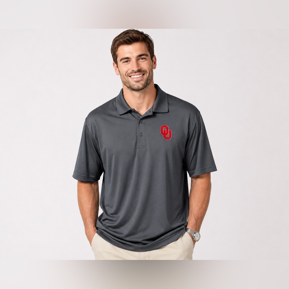 Antigua Oklahoma Sooners OU Polo Shirt Men’s 3XL Smoke Gray NCAA NWT